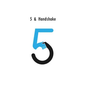Creative 5- number icon abstract logo design vector template.Business offer,p Stock Illustration