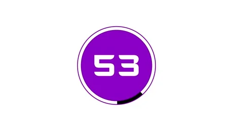 Creative 60 seconds countdown timer with loading white color in purple circle Video stock 298609714