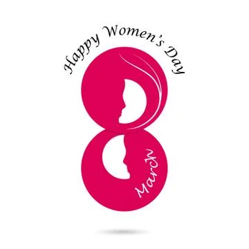 Creative 8 March logo vector design with international women's day concept.Wo Stock Illustration
