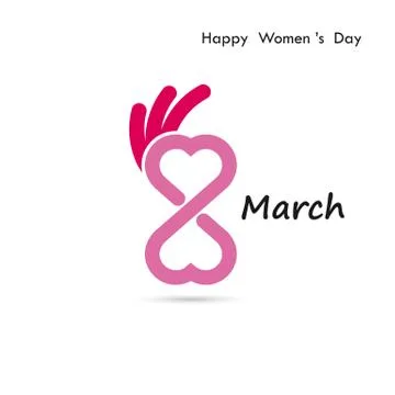 Creative 8 March logo vector design with international women's day concept.Wo Stock Illustration