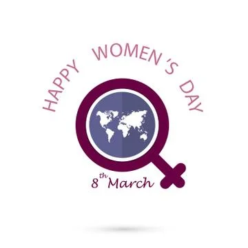Creative 8 March logo vector design with international women's day icon.Wom.. Stock Illustration