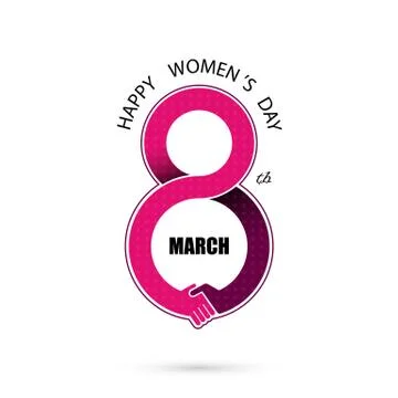 Creative 8 March logo vector design with international women's day icon.Wom.. Stock-Illustration