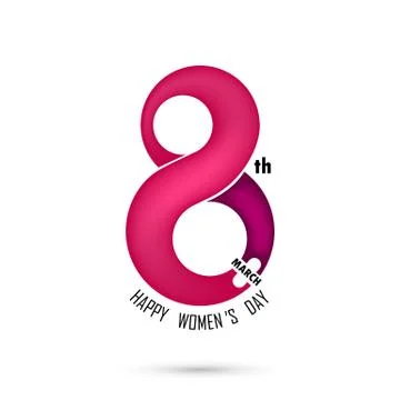 Creative 8 March logo vector design with international women's day icon.Wom.. Stock Illustration