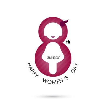 Creative 8 March logo vector design with international women's day icon.Wom.. Stock Illustration