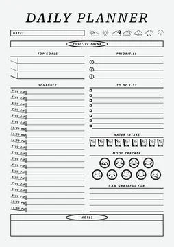 Creative a4 size Daily Planner template Illustrazione stock