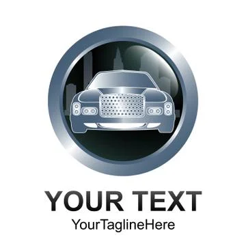 Creative abstract 3d circle car vector logo design template element. Colored  Illustrazione stock