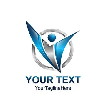 Creative abstract 3d circle human vector logo design template element. Colore Stock Illustration