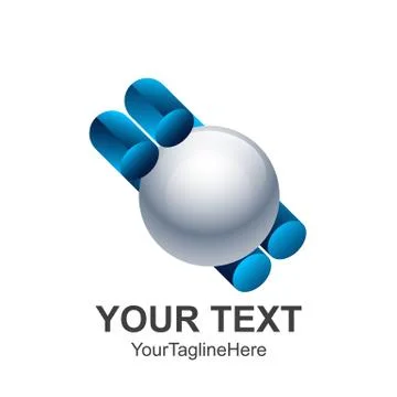 Creative abstract 3D circle sphere pipe vector logo design template element.  Stock Illustration