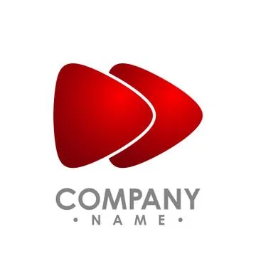 Creative abstract 3d media play button vector logo design template element Stock Illustration
