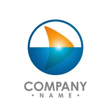 Creative abstract 3d media play button vector logo design template element Illustrazione stock