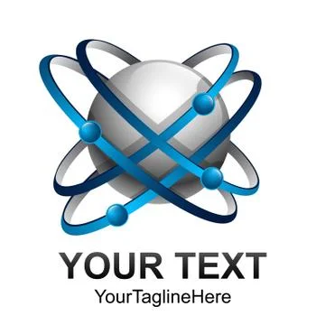 Creative abstract 3d orbit sphere vector logo design template element. Web Ne Ilustración de archivo