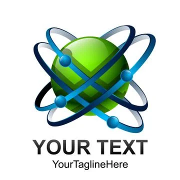 Creative abstract 3d orbit sphere vector logo design template element. Web Ne Ilustración de archivo