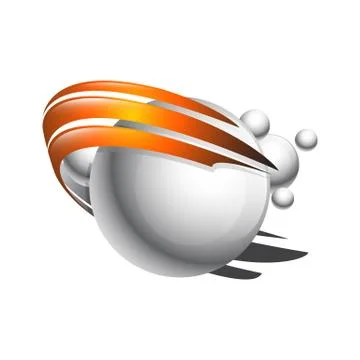 Creative abstract 3d orbit sphere vector logo design template element Stock Illustration