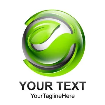 Creative abstract 3d sphere leave vector logo design template element. Colore Stock Illustration