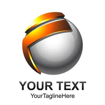 Creative abstract 3d sphere letter F vector logo design template element. Col Ilustración de archivo