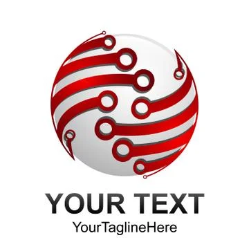 Creative abstract 3d sphere technology vector logo design template element. C Stock Illustration