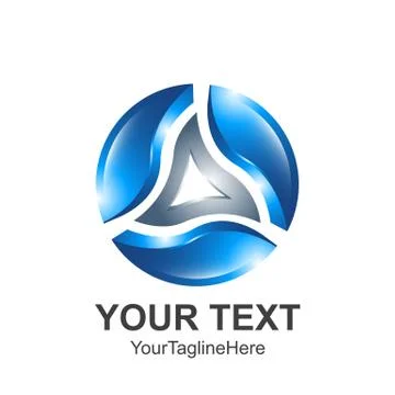 Creative abstract 3D triangle circle sphere vector logo design template eleme Stock Illustration