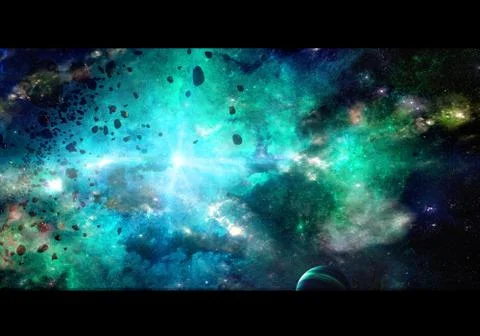 Creative Abstract Artistic Multicolored Smooth Galaxy Background Stock Illustration