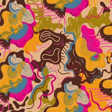 Creative abstract backdrop with unique hand drawn pattern. Psychedelic artwork Stock Illustration