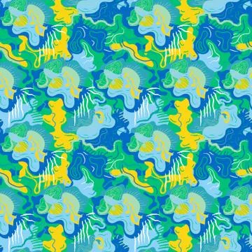 Creative abstract backdrop with unique hand drawn pattern. Psychedelic artwork Stock Illustration