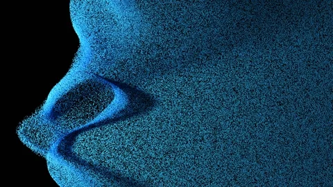 Creative abstract background with blue sand. Small particles scatter Stock Footage 250123444