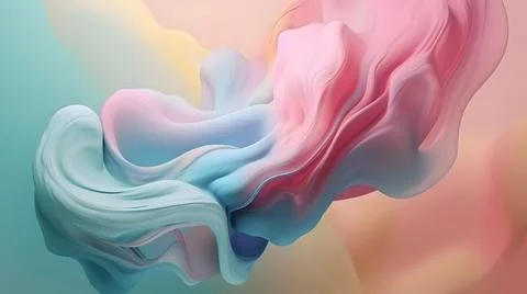 Creative abstract background. Flowing Cloth Wave airy. Light soft pastel Colo Stock Illustration