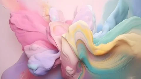 Creative abstract background. Flowing Cloth Wave airy. Light soft pastel Colo Stock Illustration