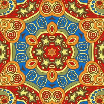 Creative abstract background with intertwined multicolored ornament and flo.. Stock Illustration