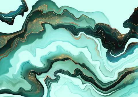 Creative abstract background, wallpaper. Green with gold background Stock Illustration