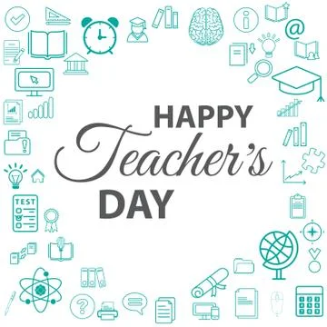 Creative abstract, banner or poster for Happy Teacher's Day Stock Illustration