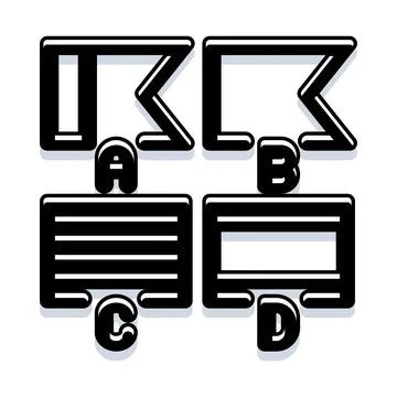 Creative abstract black white alphabet letters icons Stock Illustration