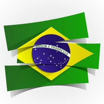 Creative Abstract Brazilian Flag Stock Illustration