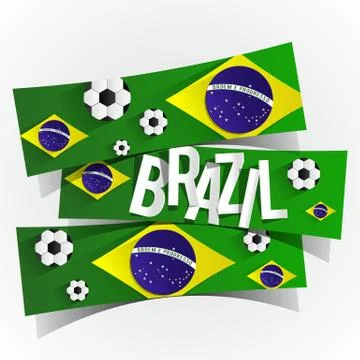 Creative Abstract Brazilian Flag Stock Illustration