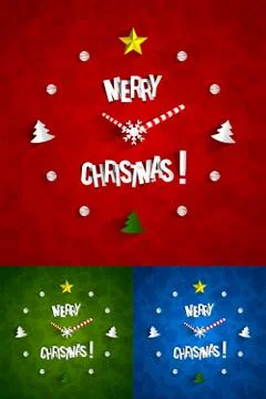 Creative Abstract Christmas Clock Stock Illustration