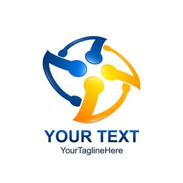 Creative abstract circle atom rotate vector logo design template element. Col Stock Illustration