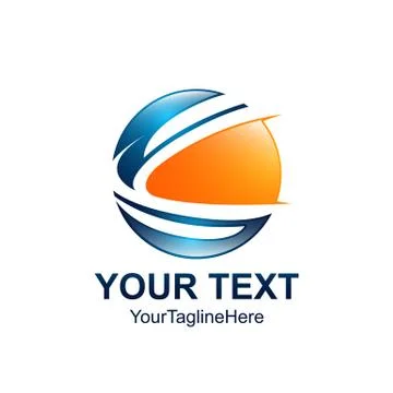 Creative abstract circle swoosh vector logo design template element. Colored  Illustrazione stock