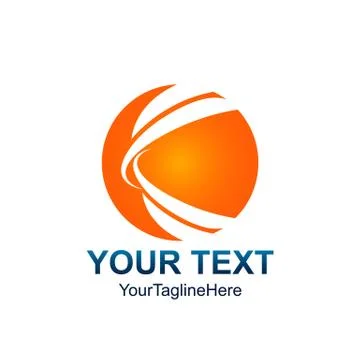 Creative abstract circle swoosh vector logo design template element. Colored  Stock Illustration