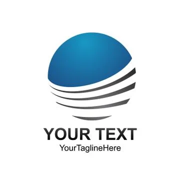 Creative abstract circle swoosh vector logo design template element. Colored  Stock Illustration