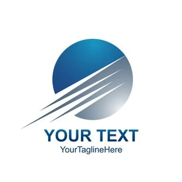 Creative abstract circle swoosh vector logo design template element. Colored  Stock Illustration