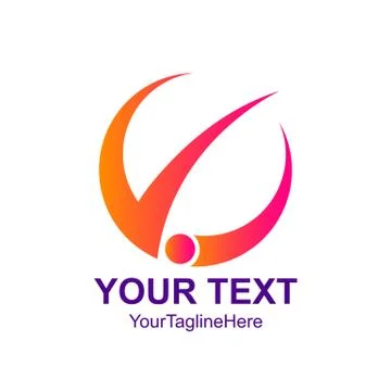 Creative abstract circle swoosh vector logo design template element. Colorful Stock Illustration