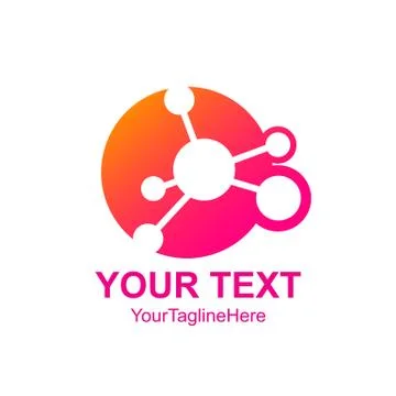 Creative abstract circle tech planet atom vector logo design template element Illustrazione stock