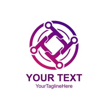 Creative abstract circle tech rotate vector logo design template element. Col 스톡 일러스트