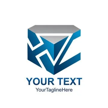 Creative abstract cube arrow vector logo design template element. Colored blu Illustrazione stock