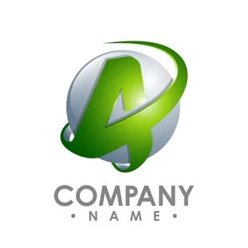 Creative abstract data number four vector logo design template element. Color Ilustração Stock