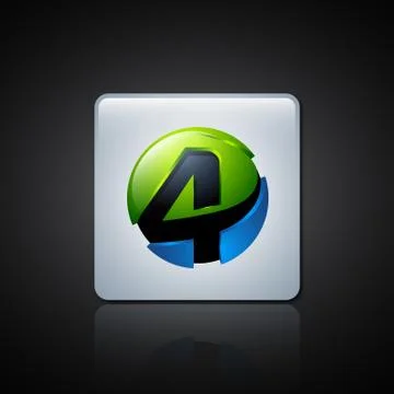 Creative abstract data number four vector logo design template element. Color Stock Illustration