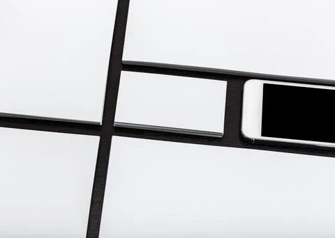 Creative abstract design featuring black and white geometric shapes with a Stock Photos