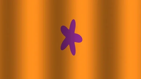 Creative abstract design with a purple shape on an orange Stock Footage 338290738