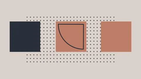 Creative Abstract Design with Squares and Grid Stock Illustration