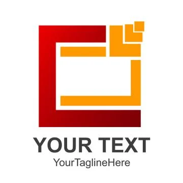 Creative abstract diamond square vector logo design template element. Abstrac Stock Illustration