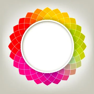 Creative Abstract Digital Flower with Round Frame Stock Illustration